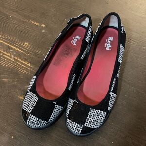 Keds Women's Black and White Checkered Flats